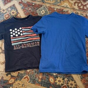 All-American Kids Short Sleeve Tee Set - Navy and Royal Blue